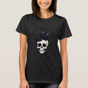 Ist-Er-Vintage-Tot-Noch-Funny Cat Skelett Cool Des T-Shirt