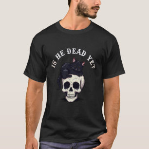 Ist-Er-Vintage-Tot-Noch-Lustige-Katzen-Skelett-Küh T-Shirt