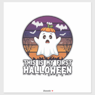 Ist Erster Halloween-Geist-Kürbiskappe Fledermäuse Aufkleber