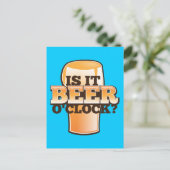 Ist es BEER-o-clock related alkohol design? Postkarte (Stehend Vorderseite)