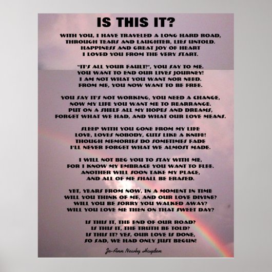 IST ES DAS? POEM-Plakat Poster (Vorne)