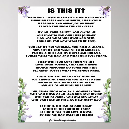 IST ES DAS? POEM-Plakat Poster (Vorne)