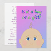 Ist es ein Party von Jungen oder Mädchen - Gender  Einladung (Vorne/Hinten)