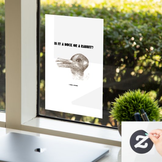 Ist es eine Ente oder ein Kaninchen? optische Illu Fensteraufkleber (Büro)