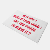 Ist es heiße Tür? Fußmatte (Schrägansicht)