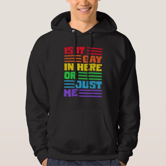 Ist es hier schwul oder nur ich lg Flag Regenbogen Hoodie (Vorderseite)