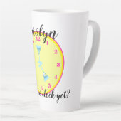 Ist es schon Uhr? Personalisierte große Milchtasse (Rechte Ecke)