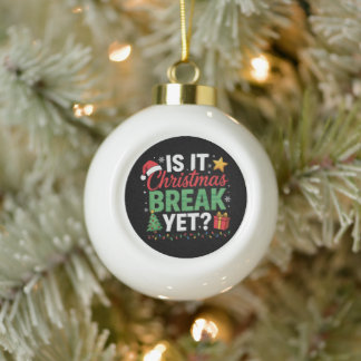 Ist es Weihnachtsferien schon Lehrer Santa Hut Xma Keramik Kugel-Ornament