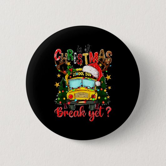 Ist es Weihnachtsferien schon Schulbus Xmas Baum L Button (Vorderseite)