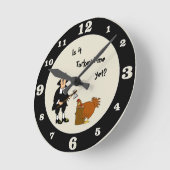 Ist es Zeit für die Türkei? Erntedank Pilgrim Runde Wanduhr (Winkel)