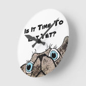 Ist es Zeit, noch zu essen? Dog Clock Runde Wanduhr (Winkel)