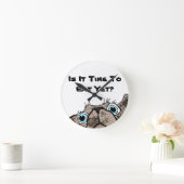 Ist es Zeit, noch zu essen? Dog Clock Runde Wanduhr (Zuhause)