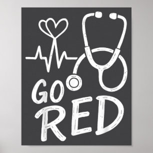 Ist Februar Red Heart Health Herz Poster