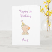 Ist-Geburtstag Karte (Gelbe Blume)