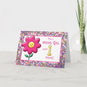Ist Geburtstag niedlich rosa Blume und Karte