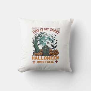 Ist Gruseliges Halloween-Kostenübel Grabstein Kürb Kissen