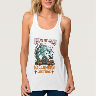 Ist Gruseliges Halloween-Kostüm Grabstein Kürbisse Tank Top