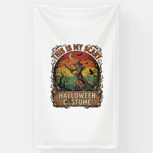 Ist Gruseliges Halloween-Kostüm Hexenbesen Katze Banner