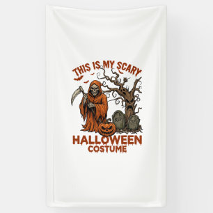 Ist Gruseliges Halloween-Kostüm Orange Reaper Kürb Banner
