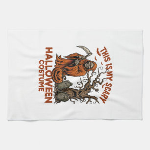 Ist Gruseliges Halloween-Kostüm Orange Reaper Kürb Geschirrtuch
