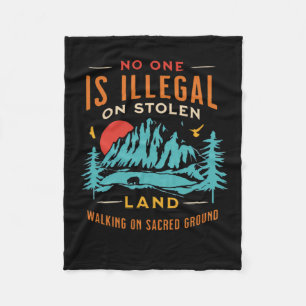 Ist illegal auf gestohlenem Land Vintage Fleecedecke