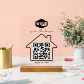 ist im Haus | Moderner Minimalistischer WiFi QR Co Acrylschild (Hochzeit)