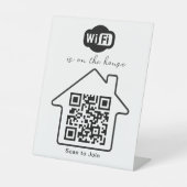 ist im Haus | Moderner Minimalistischer WiFi QR Co Sockelschild (Vorderseite)