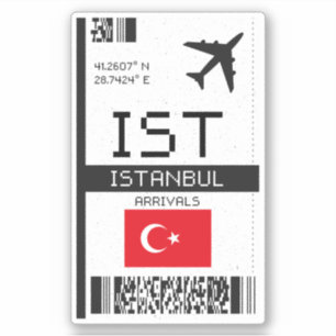IST Istanbul Boarding Pass - Türkei Reisen Aufkleber