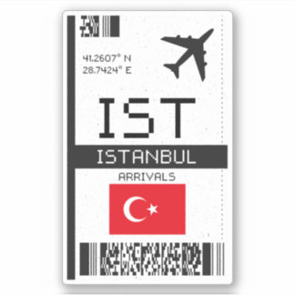 IST Istanbul Boarding Pass - Türkei Reisen Aufkleber