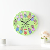 Ist jederzeit Baby-Zeit für Hebamme Große Wanduhr (Zuhause)