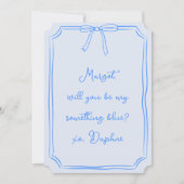 Ist mein etwas Blau? Bow Bridesmaid Vorschlag Einladung (Vorderseite)
