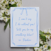 Ist mein etwas Blau? Bow Bridesmaid Vorschlag Einladung