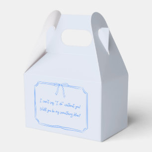 Ist mein etwas Blau? Bow Bridesmaid Vorschlag Geschenkschachtel
