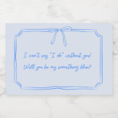 Ist mein etwas Blau? Bow Bridesmaid Vorschlag Schaumweinetikett (Einzelnes Label)