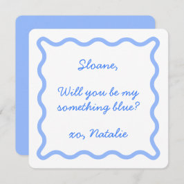 Ist mein etwas Blau? Bridesmaid Vorschlagskarte Einladung