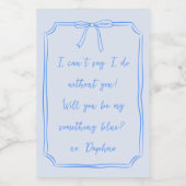 Ist mein etwas Blau? Niedlicher Vorschlag von Bow Weinetikett (Einzelnes Label)