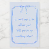 Ist mein etwas Blau? Niedlicher Vorschlag von Bow  Weinetikett (Einzelnes Label)