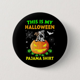 Ist mein Halloween-Kostüm Pajama English Bulldog L Button