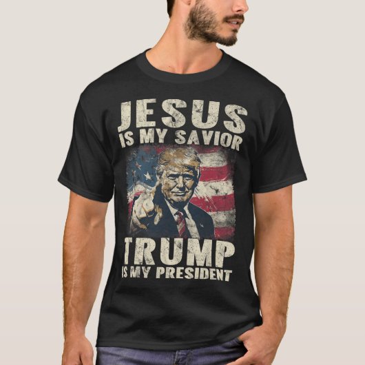 Ist mein Retter Trump mein Präsident 2024 Amerikan T-Shirt (Vorderseite)