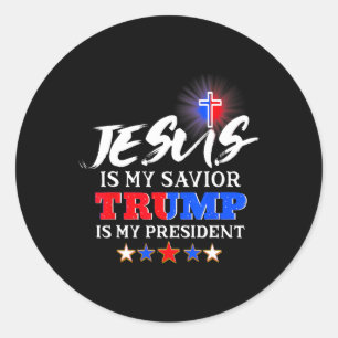Ist mein Retter Trump mein Präsident Christlich? Runder Aufkleber