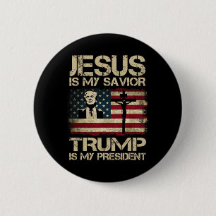 Ist mein Retter Trump mein Präsident Trump 2024 US Button