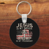 Ist mein Retter Trump meine US-Präsidentin Fahne? Schlüsselanhänger (Vorderseite)