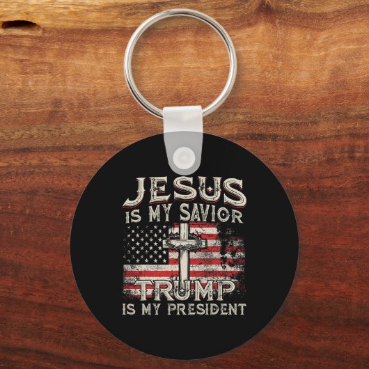 Ist mein Retter Trump meine US-Präsidentin Fahne? Schlüsselanhänger (Vorderseite)