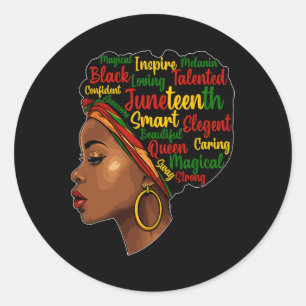 Ist mein Unabhängigkeitstag Afro Melanin Black Que Runder Aufkleber