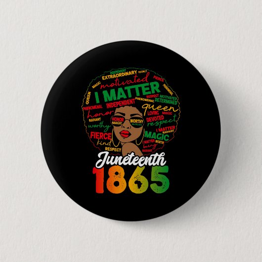 Ist mein Unabhängigkeitstag Feier für schwarze Fra Button (Vorderseite)