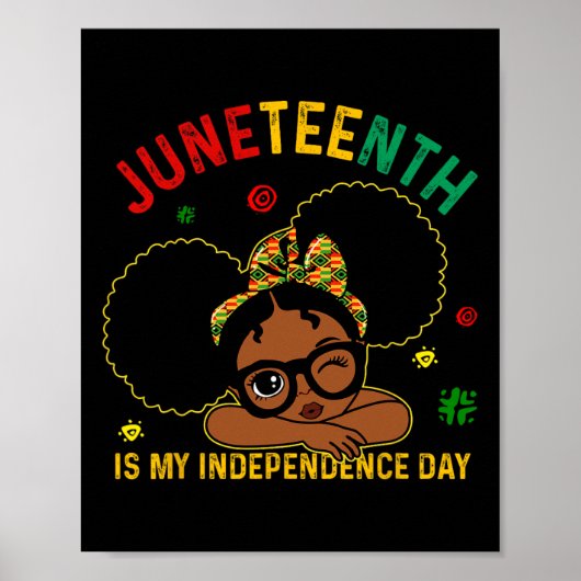 Ist mein Unabhängigkeitstag Schwarze Mädchen Kinde Poster (Vorne)