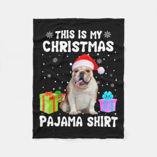 Ist mein Weihnachts-Bulldog-Hund Pajama-Welpe L Fleecedecke