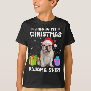 Ist mein Weihnachts-Bulldog-Hund Pajama-Welpe L T-Shirt
