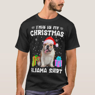 Ist mein Weihnachts-Bulldog-Hund Pajama-Welpe L T-Shirt