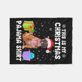 Ist mein Weihnachts-Französisch Bulldog Dog Pajama Fleecedecke (Vorderseite (Horizontal))